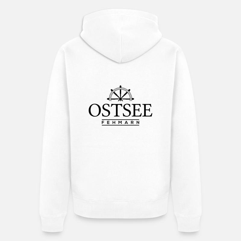 Fehmarn - Unisex Premium Bio Zip Hoodie - Weiß