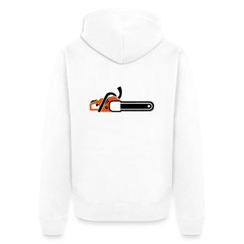 Scie à chaine - Veste à capuche bio Premium Unisexe - blanc - Dos - Thijin (182cm)
