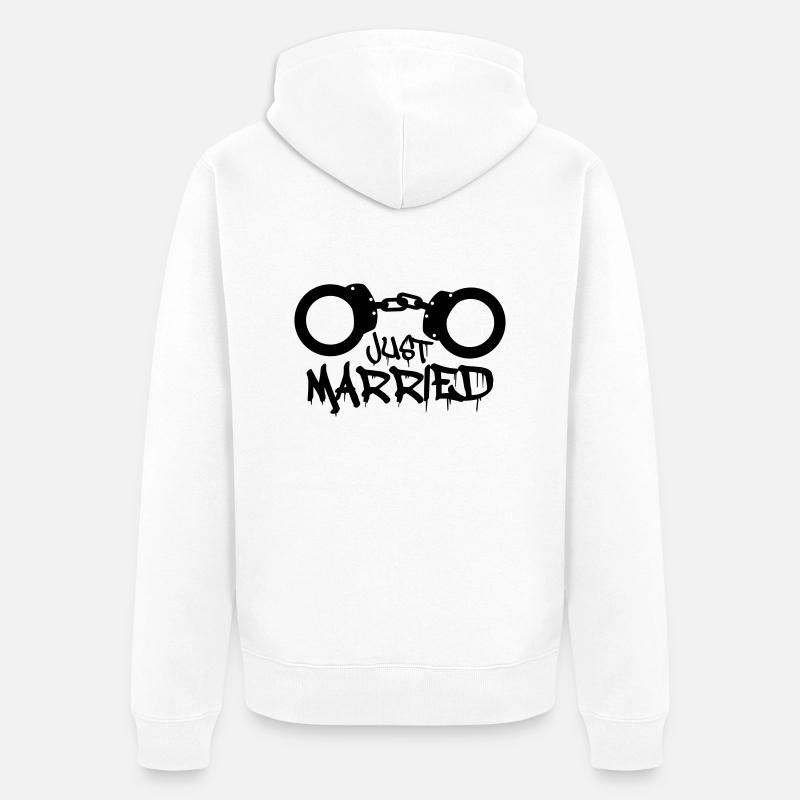 Just married prisonnier menotté drôle - Veste à capuche bio Premium Unisexe - blanc