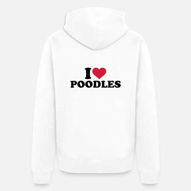 Pudel - Unisex Premium Bio Zip Hoodie - Weiß