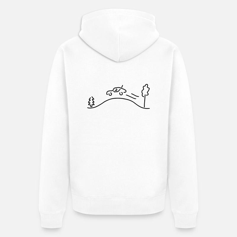 rallye-auto - Unisex Premium Bio Zip Hoodie - Weiß