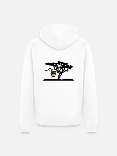 Owl Tree Hanging upside Different - Unisex Premium Organic Zip Hoodie - white