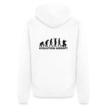 Airsoft - Unisex Premium Bio Zip Hoodie - Weiß - Hinten - Thijin (182cm)