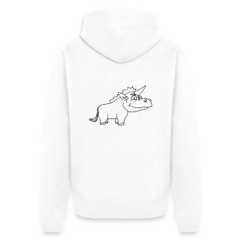 thick male unicorn comic cartoon - Unisex Premium Organic Zip Hoodie - white - Back - Thijin (182cm)