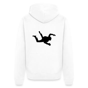 Skydiving - Unisex Premium Bio Zip Hoodie - Weiß - Hinten - Thijin (182cm)