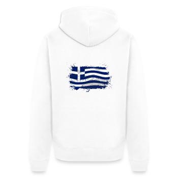 Greece Flag - Unisex Premium Bio Zip Hoodie - Weiß - Hinten - Thijin (182cm)
