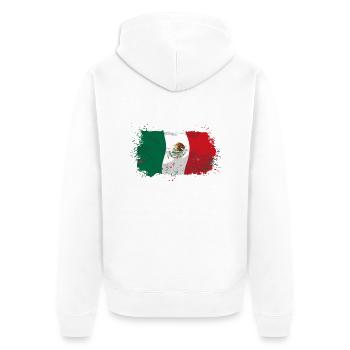 Mexico Flag - Unisex Premium Bio Zip Hoodie - Weiß - Hinten - Thijin (182cm)
