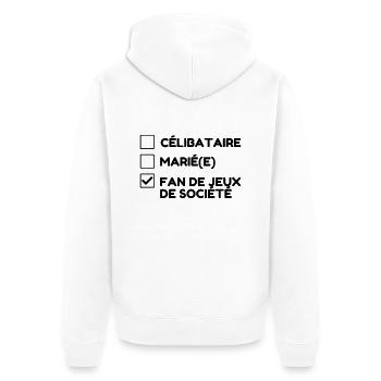 Brettspiel / Spieler / Spiel / Puzzle - Unisex Premium Bio Zip Hoodie - Weiß - Hinten - Thijin (182cm)