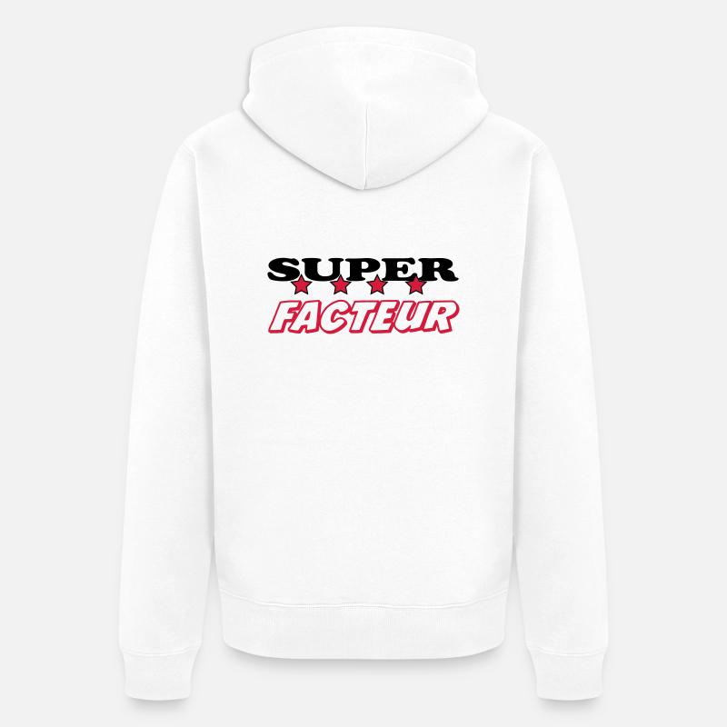 Facteur / Factrice / Poste / Papa / Maman - Veste à capuche bio Premium Unisexe - blanc