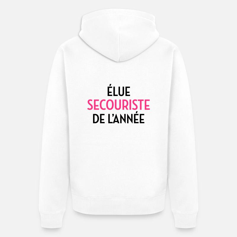 Secourisme / Secouriste / Secours / Secourir - Veste à capuche bio Premium Unisexe - blanc