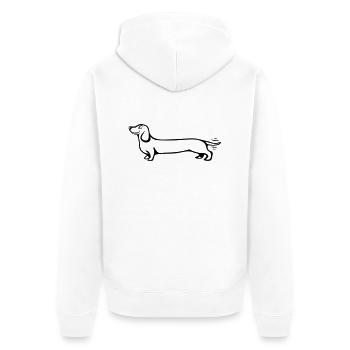 chien teckel - Veste à capuche bio Premium Unisexe - blanc - Dos - Thijin (182cm)