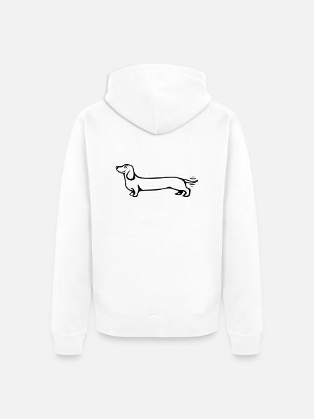 Hund Dackel - Unisex Premium Bio Zip Hoodie - Weiß