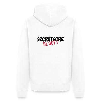 Sekretärin / Sekretariat / Assistenten / Manager - Unisex Premium Bio Zip Hoodie - Weiß - Hinten - Thijin (182cm)