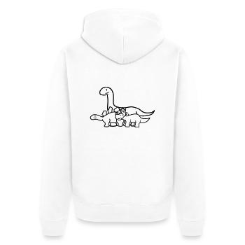 langhals stegosaurus 3 freunde team paar tricerato - Unisex Premium Bio Zip Hoodie - Weiß - Hinten - Thijin (182cm)