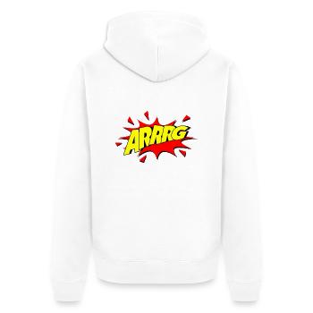 Arrg / wut / comic - Unisex Premium Bio Zip Hoodie - Weiß - Hinten - Thijin (182cm)