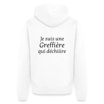 greffier / greffe / tribunal / justice / juge - Veste à capuche bio Premium Unisexe - blanc - Dos - Thijin (182cm)
