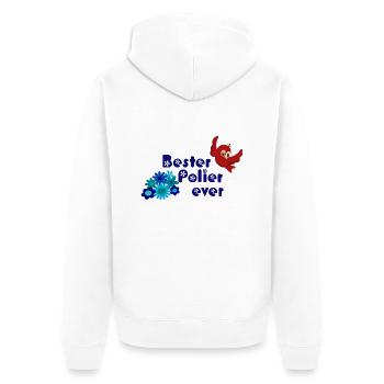 Bester Polier ever - Maurer Bau Baurabeiter - Unisex Premium Bio Zip Hoodie - Weiß - Hinten - Thijin (182cm)