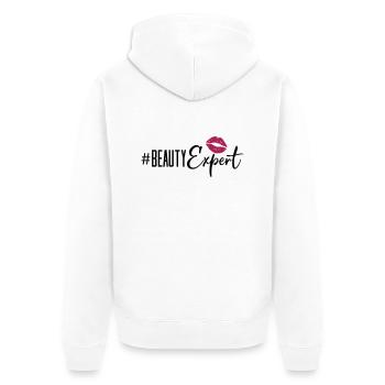 beauty expert lips - Unisex Premium Bio Zip Hoodie - Weiß - Hinten - Thijin (182cm)