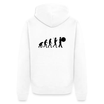 Fanfare de la grosse caisse Evolution - Veste à capuche bio Premium Unisexe - blanc - Dos - Thijin (182cm)