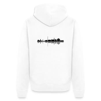 Skyline - Dublin - Unisex Premium Bio Zip Hoodie - Weiß - Hinten - Thijin (182cm)