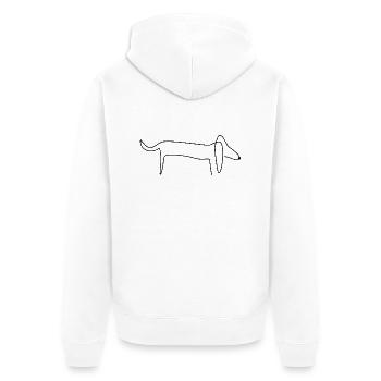 Dackel Dachshund Hundedog line art - Unisex Premium Bio Zip Hoodie - Weiß - Hinten - Thijin (182cm)