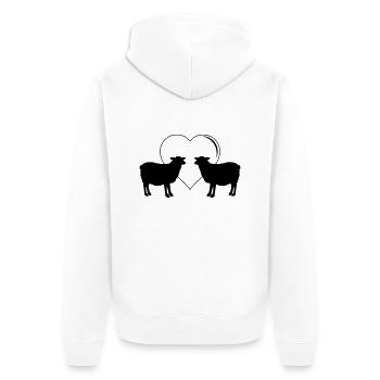 Sheep Love - Unisex Premium Organic Zip Hoodie - white - Back - Thijin (182cm)