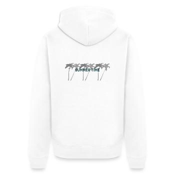 Summer time - Unisex Premium Bio Zip Hoodie - Weiß - Hinten - Thijin (182cm)