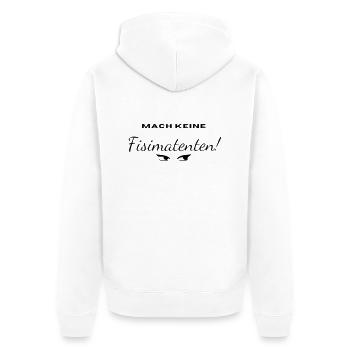 Fisimatenten, Geschenk, Geburtstag, fun, modern - Unisex Premium Bio Zip Hoodie - Weiß - Hinten - Thijin (182cm)