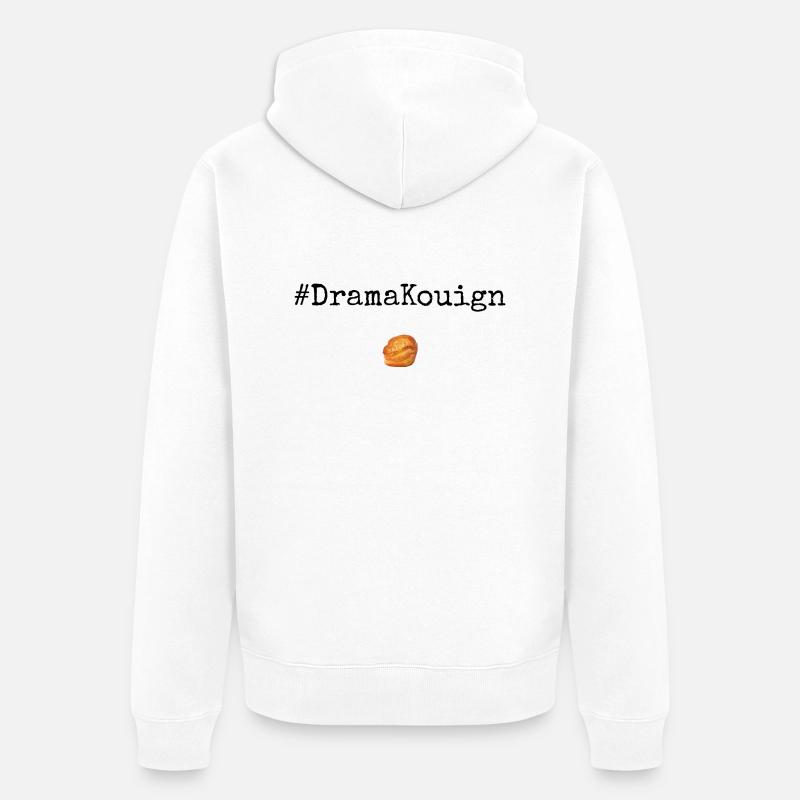 #DramaKouign Blk - Veste à capuche bio Premium Unisexe - blanc