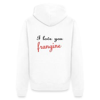 I love you FRANGINE - Veste à capuche bio Premium Unisexe - blanc - Dos - Thijin (182cm)