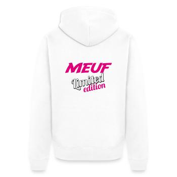 MEUF LIMITED EDITION - Veste à capuche bio Premium Unisexe - blanc - Dos - Thijin (182cm)