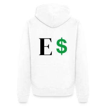Buchstabe E Dollar - Unisex Premium Bio Zip Hoodie - Weiß - Hinten - Thijin (182cm)