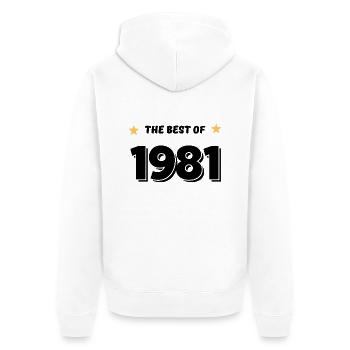 Das Beste von 1981 - Unisex Premium Bio Zip Hoodie - Weiß - Hinten - Thijin (182cm)