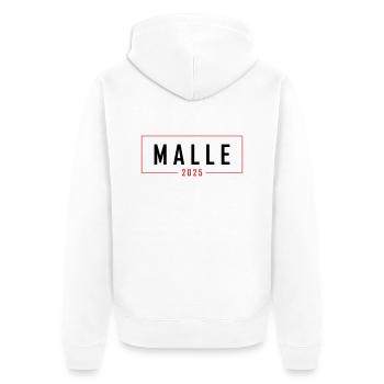 Malle 2025 - Unisex Premium Organic Zip Hoodie - white - Back - Thijin (182cm)