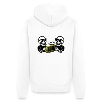 Skeleton Party Beer Team - Unisex Premium Organic Zip Hoodie - white - Back - Thijin (182cm)