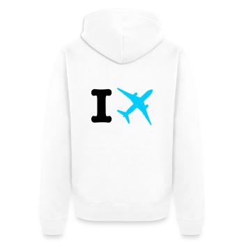 I fly - travel - Veste à capuche bio Premium Unisexe - blanc - Dos - Thijin (182cm)