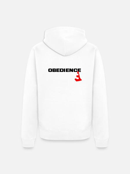 Obedience with pylons - Unisex Premium Organic Zip Hoodie - white