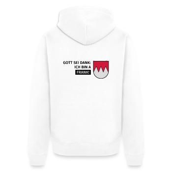Gott sei Dank ich bin a Frank - Unisex Premium Bio Zip Hoodie - Weiß - Hinten - Thijin (182cm)