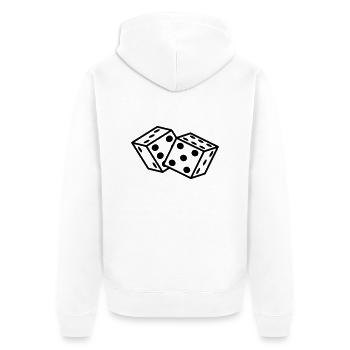 wuerfel_1c - Unisex Premium Organic Zip Hoodie - white - Back - Thijin (182cm)