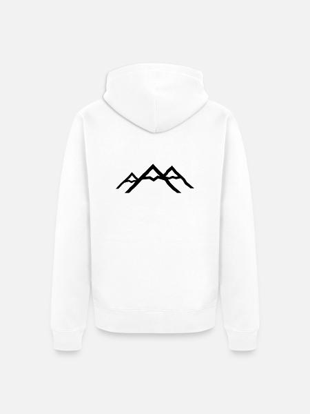 mountains - Unisex Premium Organic Zip Hoodie - white