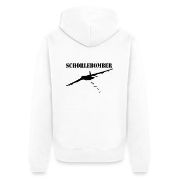 Schorlebomber - Unisex Premium Bio Zip Hoodie - Weiß - Hinten - Thijin (182cm)