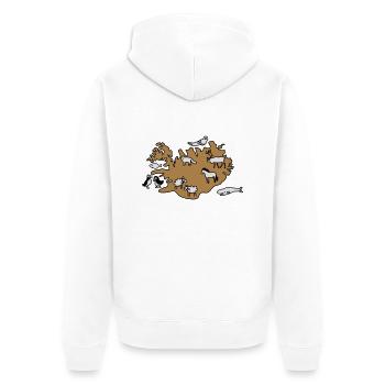 island Karte Tiere - Unisex Premium Bio Zip Hoodie - Weiß - Hinten - Thijin (182cm)