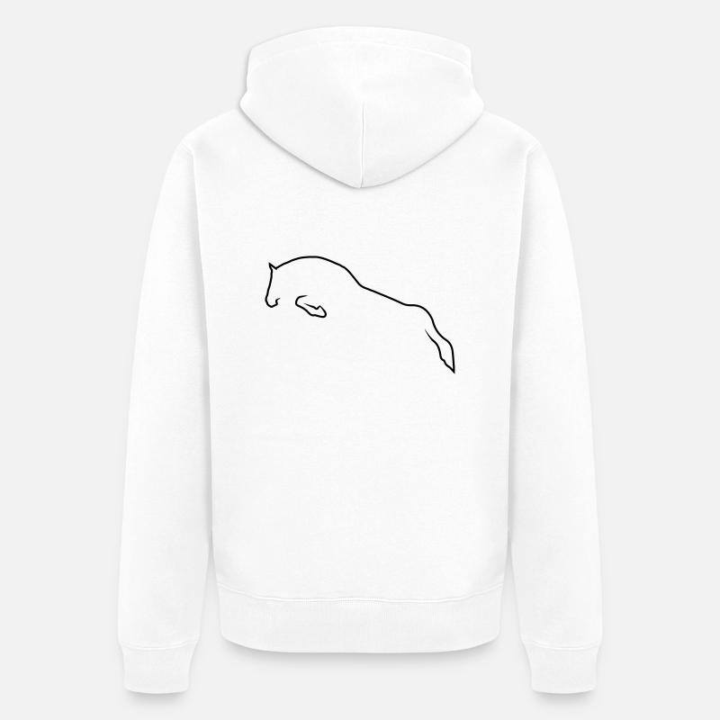 Cheval de saut - Veste à capuche bio Premium Unisexe - blanc