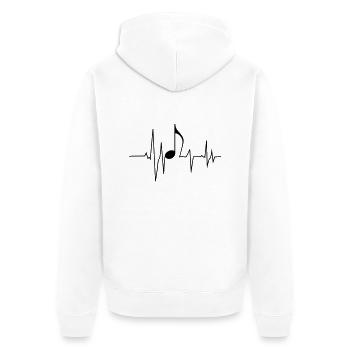 Fréquence musicale - Veste à capuche bio Premium Unisexe - blanc - Dos - Thijin (182cm)