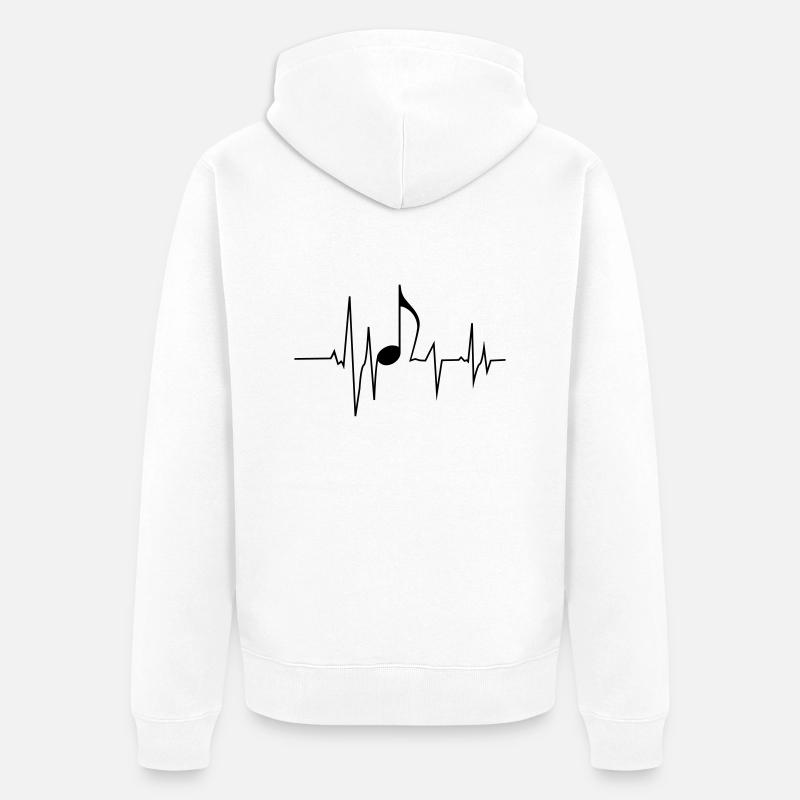 Fréquence musicale - Veste à capuche bio Premium Unisexe - blanc