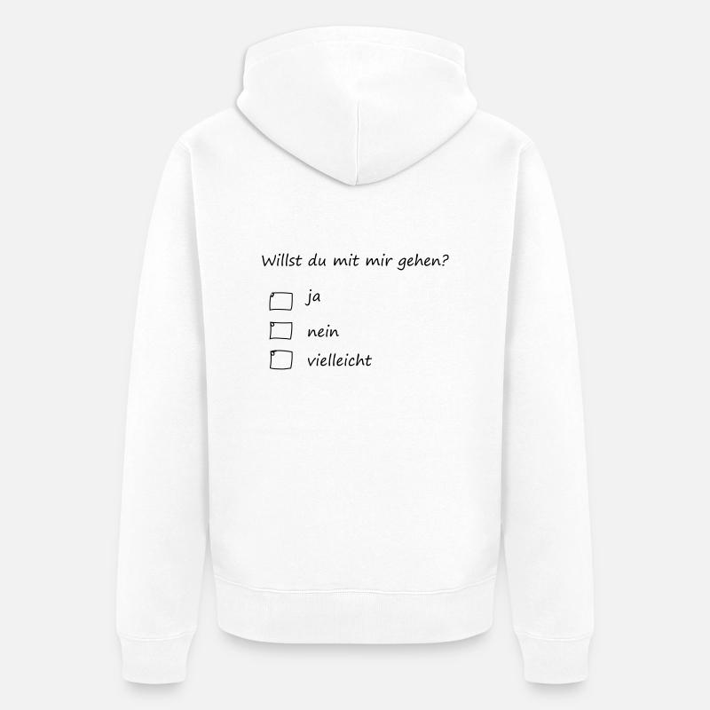 willststdumitmirgehen - Veste à capuche bio Premium Unisexe - blanc