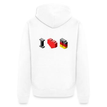 i love Deutschland - Unisex Premium Bio Zip Hoodie - Weiß - Hinten - Thijin (182cm)
