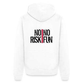 bars stripes spontaneous font no risk no fun spr - Unisex Premium Organic Zip Hoodie - white - Back - Thijin (182cm)