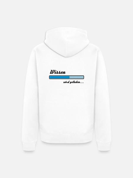 Knowledge is loading ... - Unisex Premium Organic Zip Hoodie - white