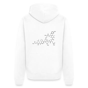 Liebeshormon - Unisex Premium Bio Zip Hoodie - Weiß - Hinten - Thijin (182cm)